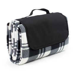 Picnic Tartan Blanket  BlackGrey